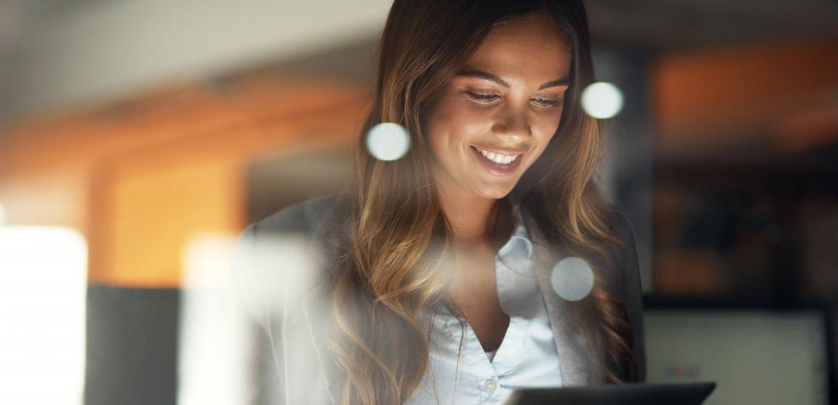 Woman working on computer